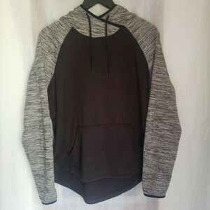 Athletic Works Women's Size L Pullover Hoodie Sweatshirt Long Sleeve Black Gray